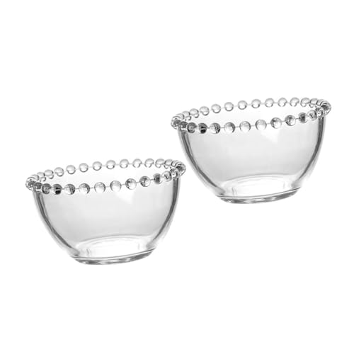 DOITOOL 2 Pezzi Ciotole in Vetro Trasparente per Salsa Piccole e Decorative per Casa Scodelle Resistenti per Cucina e Snack Design con Bordi Delicati per Uso Quotidiano