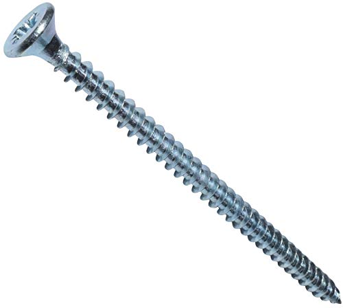 AERZETIX - Set di 100 - Vite per legno - Ø3.5x60mm - Acciaio zincato - Metallo - Testa fresata - Impronta Cruciforme Pozidriv - Colore argento - C44802