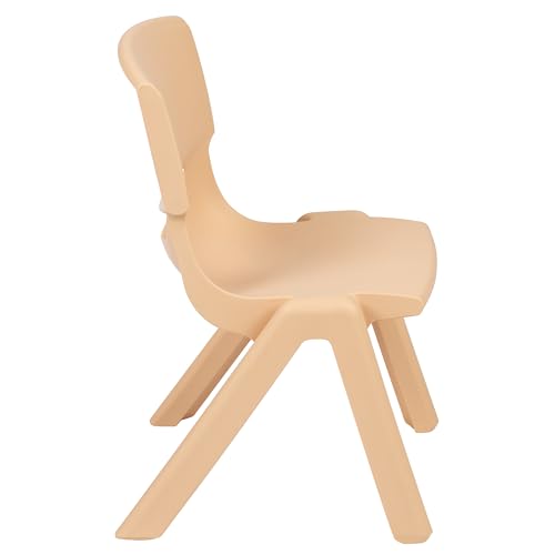 Image of EMMA + OLIVER Natural Plastic Stackable School Chair, 10.5 inch Seat, 4-Pack