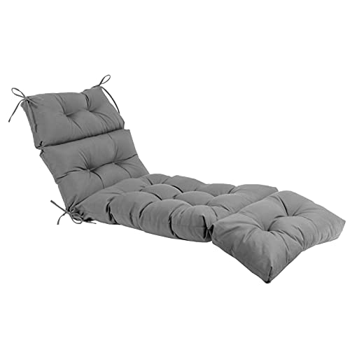 Image of QILLOWAY Outdoor Chaise Lounge Cushion 74x22x4 Inch, Waterproof Weather Resistant Replacement Pad for Patio Pool Furniture, Light Grey