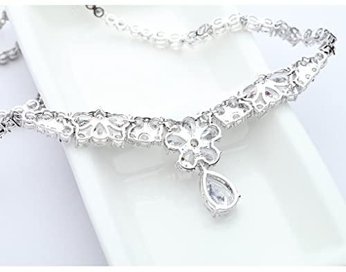 Collier initial argent cadeau idéal femme pendentif fleur brillant 44cm