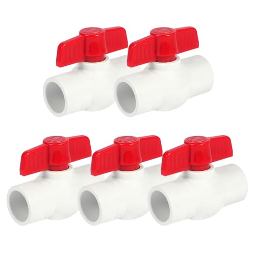 [5 Pack] 3/4'' PVC Ball Valves, PVC Valves 3/4 inch, Water Shut Off Valves, PVC Ball Valves Slip, Pipe Fittings, Rated at 150 PSI, Socket (3/4'' - Box of 5) by YADIAN - Used condition - US$10.99