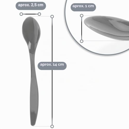 Miniatura 5 de Com-Four Cucharas De Plástico Para Huevos 24x - Cucharas De Postre Reutilizables - Cucharas De Plástico Sin Bpa - Cubiertos Reutilizables Aptos Para Lavavajillas 24 Piezas - Gris