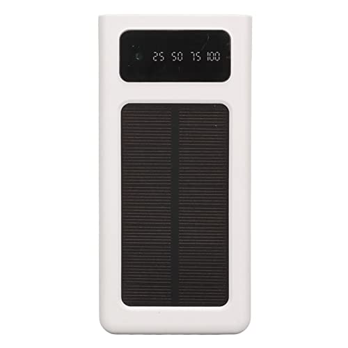 Cargador Solar, Cargador Portátil Power Bank 20000 MAh con Puerto de Salida Dual, Admite Modos USB, Solar Y Antorcha para Todos Los Teléfonos Móviles Y Dispositivos Electrónicos(White)