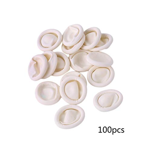 Preisvergleich Produktbild 100 stücke Augenbrauenverlängerungshandschuhe Praktische Einweg Antistatische Gummi Latex Fingerlinge Off Beauty Tool Zubehör - Weiß