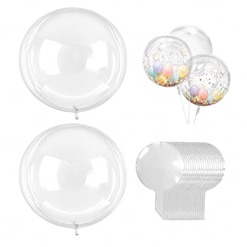 20 PCS Bobo Balloons Fillable Transparent Bobo Balloons Fillable Bubble Balloons For Diy Baby Shower Wedding Anniversary Festival Romantic Decoration