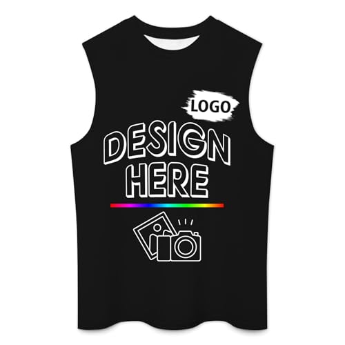 Custom Sleeveless Shirt for Men Personalized Mens Sleeveless Tank Design Your Own Image Logo Text Tank Top for Gifts4
