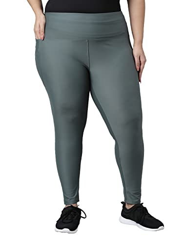 Image of GO COLORS Solid Nylon Stretch Ankle Length Training Tights | High Rise, Side Pockets