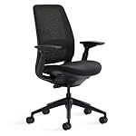Steelcase Series 2 Office Chair - Ergonomic Work Chair with Wheels for Carpet - with Back Support, Weight-Activated Adjustment & Arm Support - Adjustable Rolling Chairs for Desk - Licorice