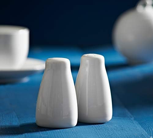 Price & Kensington Simplicity Salt & Pepper Pots, Porcelain, White, 9.8 x 5.3 x 8.7 cm