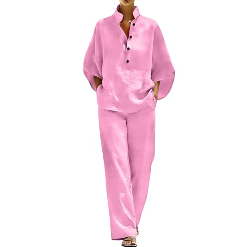 Two Piece Linen Pants Sets for Women Linen Sets for