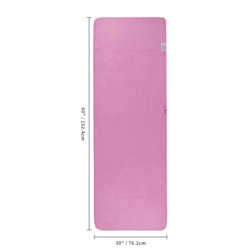 Image of POLYTE 430 GSM Microfiber Oversize Quick Dry Lint Free Bath Towel, 60 x 30 in, 4 Pack (Waffle Weave)