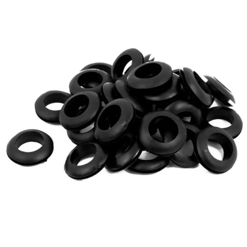 TA-VIGOR 30Pcs Rubber Grommets Cable Wire Protector, 16mm Conductor Wiring Blanking Gasket Ring Grommets, Black Electrical Cable Hole Plugs Wire Gaskets for Protecting Wires, Cables and Plugs