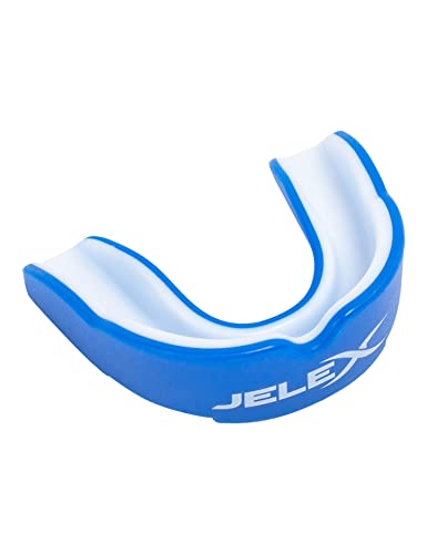 JELEX Safe Trainings Mund Zahnschutz für Erwachsene geeignet für Vollkontaktsportarten, Boxen, Kickboxen, MMA, Hockey, Rugby, Lacrosse, Fußball, Mundschutz gelb, blau oder schwarz