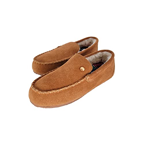 Life is Good Women's Slippers, 302795W - Suede Close Back Indoor/Outdoor Venetian Moccasin Slip-Ons Slipper with Faux Fur or Plaid Lining Cushioned Footbed & EVA Outsoles