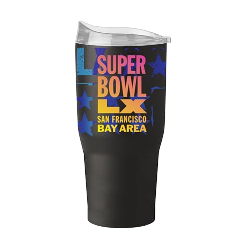 FANMATS Super Bowl 60 30 oz Stainless Steel Tumbler - Official Super Bowl 60 Champions Logo, Slider Lid & Great Gift For Fans