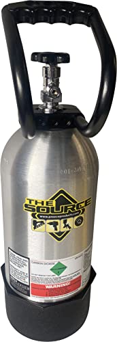 10 lb Co2 Carbon Dioxide Cylinder with Protective Regulator Carry Handle, Brushed Aluminum Finish, Tank Boot Included for Off Road OVERLAND Tire