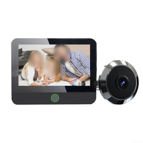 Timbre con videoportero igente con WiFi, Pantalla a Color de 4,3 Pulgadas, inalámbrico, HD, con Monitor, cámara Gran Angular de 1080P y Sensor de Movimiento PIR.