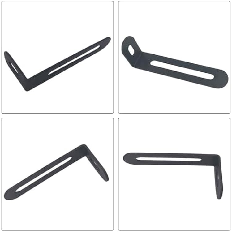 8 Pairs Slotted L Bracket, Adjustable Angle Corner Brace, Heavy Duty Steel Joint Right Angle Shelf Support for Shelves