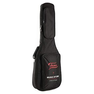 Fame Housse guitare électrique Deluxe Noir/Logo rouge – Sac pour Guitares Électriques - Les Beatles, Paul McCartney, John Lennon, RIngo Starr, George Harrison