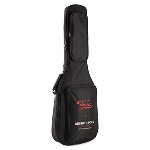 Fame Housse guitare électrique Deluxe Noir/Logo rouge – Sac pour Guitares Électriques - Les Beatles, Paul McCartney, John Lennon, RIngo Starr, George Harrison Fame Housse guitare électrique Deluxe Noir/Logo rouge - Sac pour Guitares Électriques