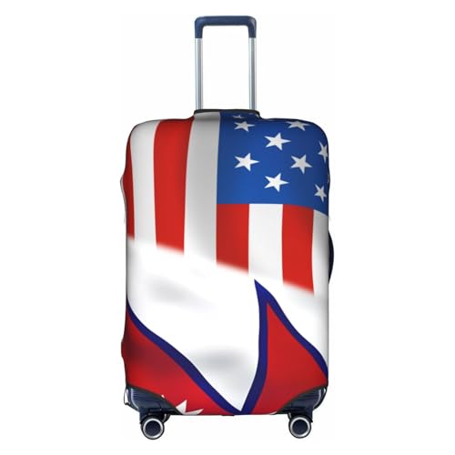Travel Luggage Cover America Flag And Nepalese Flag Fashion Washable Baggage Suitcase Protector Fit For Luggage X-Large