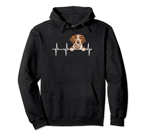 Funny Dog Heartbeat For Brittany Lovers Pullover Hoodie, Black