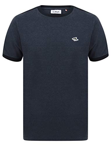 Photo de Le Shark Kingswood T-shirt à col rond en coton piqué, pour hommes - Bleu - Small