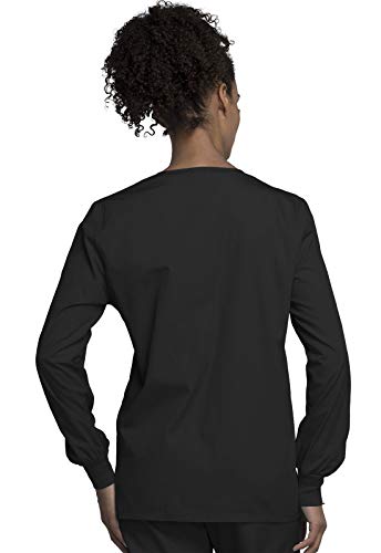 Cherokee scrubs jacket for women, Snap Front Warm-Up Jacket with 3 Pockets and Easy Care - 4350