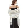 RIIQIICHY Damen Schal Elfenbein Stola Festlich für Abendkleid Pashmina Schals Tücher für Frauen Hochzeit Schultertuch Frühling Winter Schal Warme Kuschelig #5