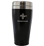 Ford Mustang Tri-Bar Black Stainless Steel Travel Mug Tumbler