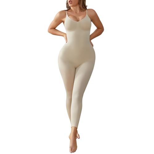 Unitard Jumpsuits for Women Tummy Control Capri Bodysuits Cropped Yoga Body Suit Compression Jumpsuits