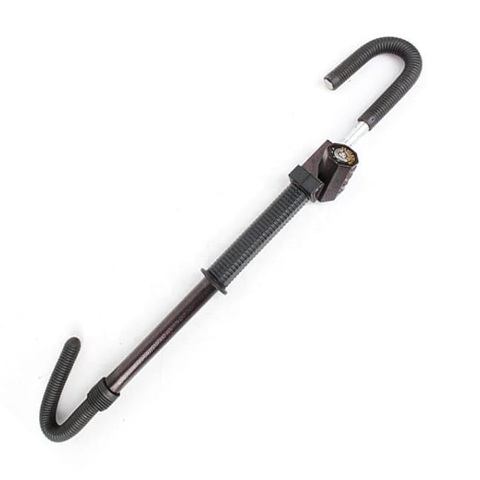 Autobizarre Anti-Theft Heavy Duty Metal Body Double Protection Adjustable Car Steering Lock with Clutch, Brake Pedal Lock for All Cars (Grey Black)