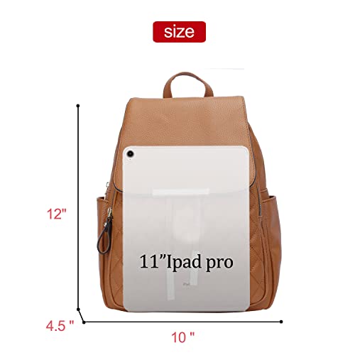 Kkxiu Quilted Trendy Leather Backpack Purse For Women And Ladies Shoulder Travel Daypacks Bags (Brown) #TOP5