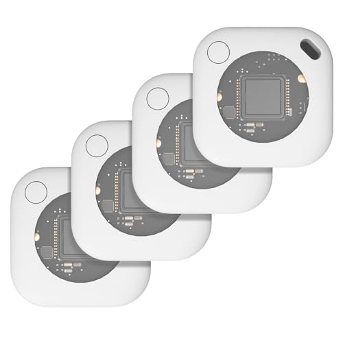 WarmSea air Tags 4 Pack Bluetooth Tracker for iOS Only – Compatible with Apple Find My App, Waterproof GPS Tracker and Key Finder with Sound and Long Battery Life for Wallet, Luggage, Keys