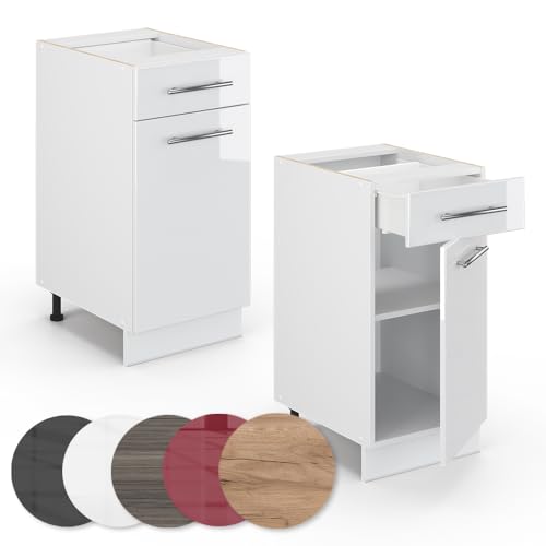Miniatura 6 de Vicco Mueble Bajo De Cocina Fame-Line, Blanco Alto Brillo, 40 Cm Sin Encimera, Para Combinar Con Otros Módulos De La Serie Fame-Line