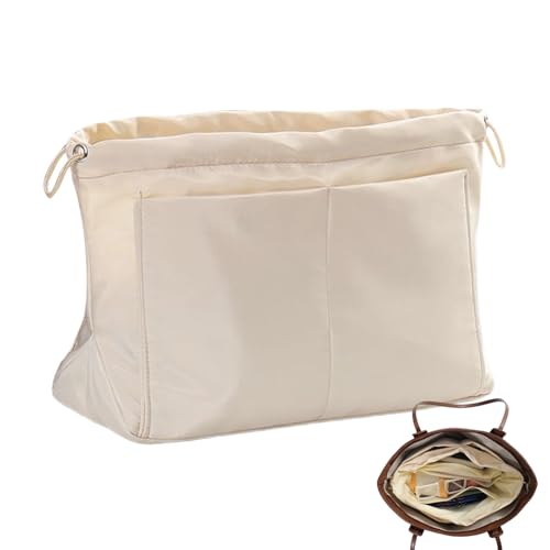 Organizador De Inserción De Bolso: Forro De Tela Suave Con Múltiples Compartimentos Y Sección Con Cremallera | Mantiene Las Bolsas En Posición Vertical Y Los Artículos Son Fácilmente Accesibles | Idea