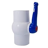 SHMONO 1-1/2'' Valves, Inline PVC Ball Valve, Compact Single Handle Shut-Off Valves for Irrigation and Water Treatment, Female Thread x Female Thread