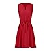 Womens Summer Fashion Tie Front Wrap Dress Sleeveless Notch Neck Mini Dresses Lightweight Casual Going Out Sundress Red