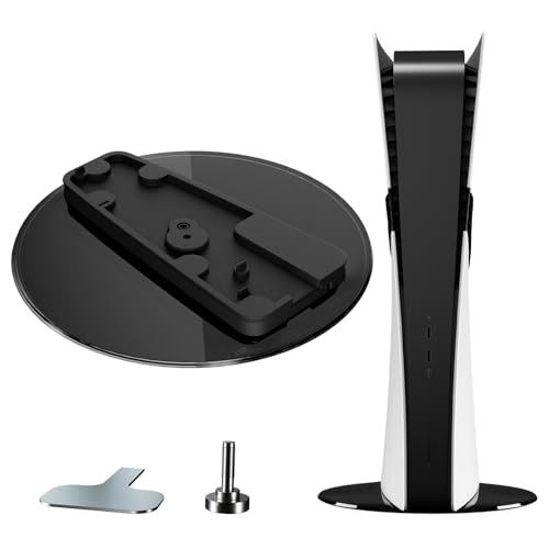 XIONZIJA Vertical Standfuß für PS5 Pro / PS5 / PS5 Slim-Schwarze Transparente Ständer Kompatibel mit PS5