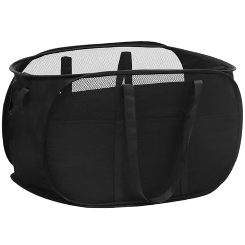Image of Collapsible Laundry Baskets, Tear Proof Pop Up Laundry Hamper with Dual Handles, Durable Foldable Laundry Basket, Easy to Carry Laundry Hamper for Home, Laundry Room, Bedroom, Dorm, Travel Black