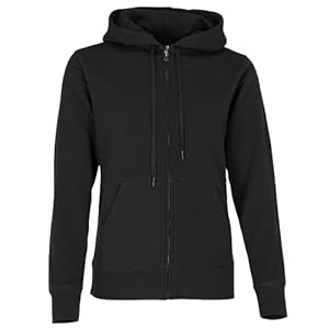 Fruit of the Loom Ladies Lady-Fit Hooded Sweatshirt Jacket (XXL) (Black)
