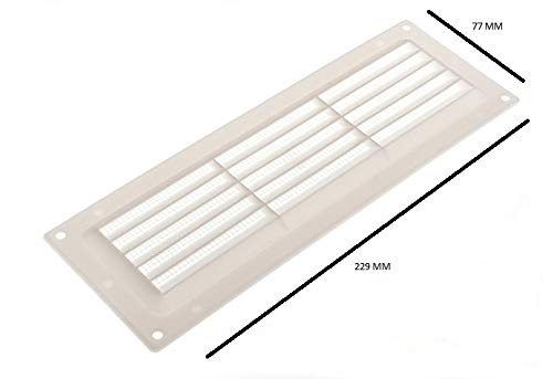 Grille d'aération anti-insecte blanche 9x3cm pour ventiler sans moustique