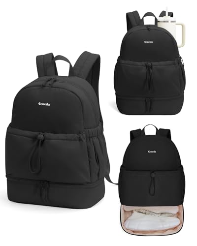Ceneda Women's Puffer Gym Backpack with Shoe & Wet Pocket