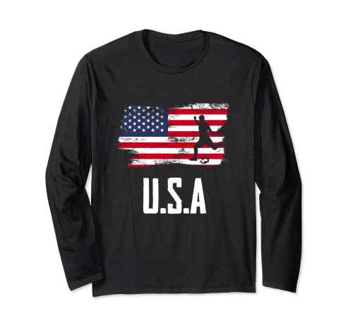 United States Flag Jersey American Soccer Team American Manga Larga