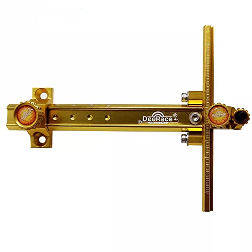 DeeRace Archery Recurve Bow Sight, Adjustable T Shape Target Shooting Bowsight with Optical Fiber Pin Sight (Gold)