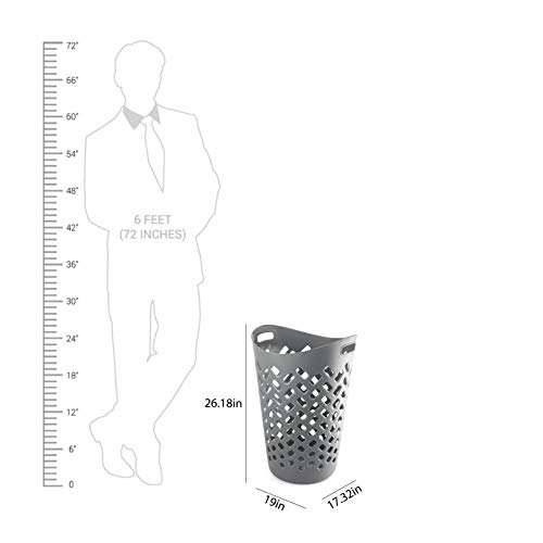 Image of Cello Flexi Multipurpose Plastic Laundry Basket, Grey, 50 Ltrs | Lightweight and Portable | Storage Organizer | Convenient Handling | Useful For Storing Clothes, Toys, Books