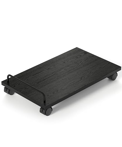 Mobile CPU Stand, Computer Tower Stand with 4 Caster Wheels, Under Desk PC Stand for Floor, Modern PC Tower Stand for Carpet, for Office, Black