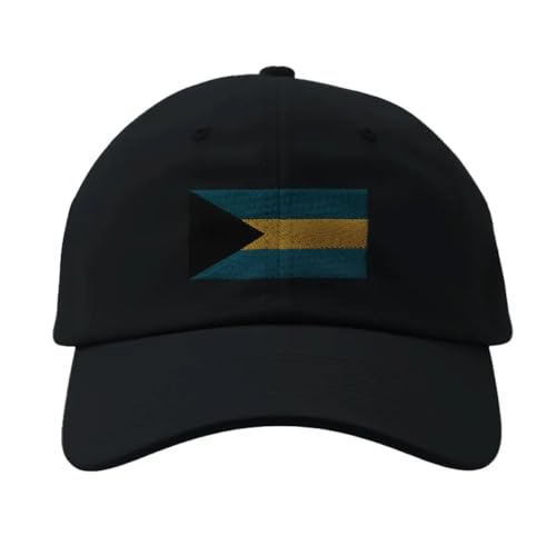 Casquette Drapeau des Bahamas Noir en coton réglable pour homme et femme