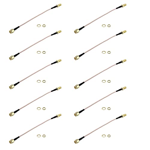 HWIREUIGT 10 conectores SMA macho a SMA hembra, conector RG316, 15 cm